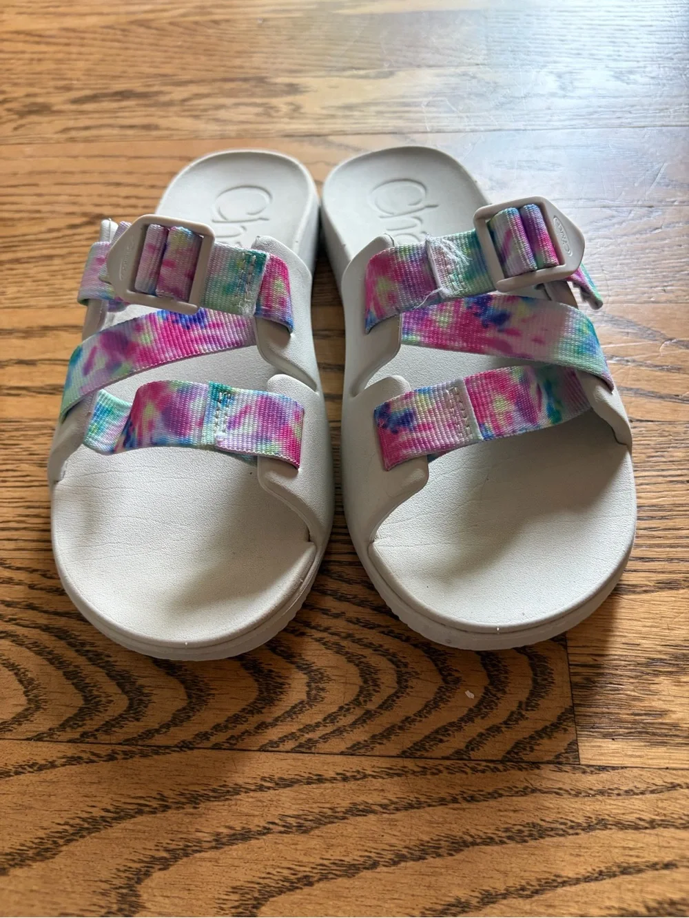 Chaco Kids Chillos Slides Sandals Light Tie Dye